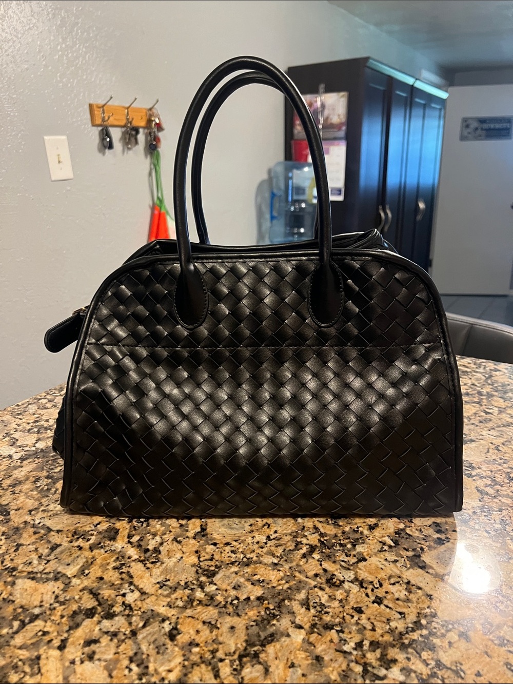 Urban Expressions Black Woven Satchel Tote - Picture 6 of 7